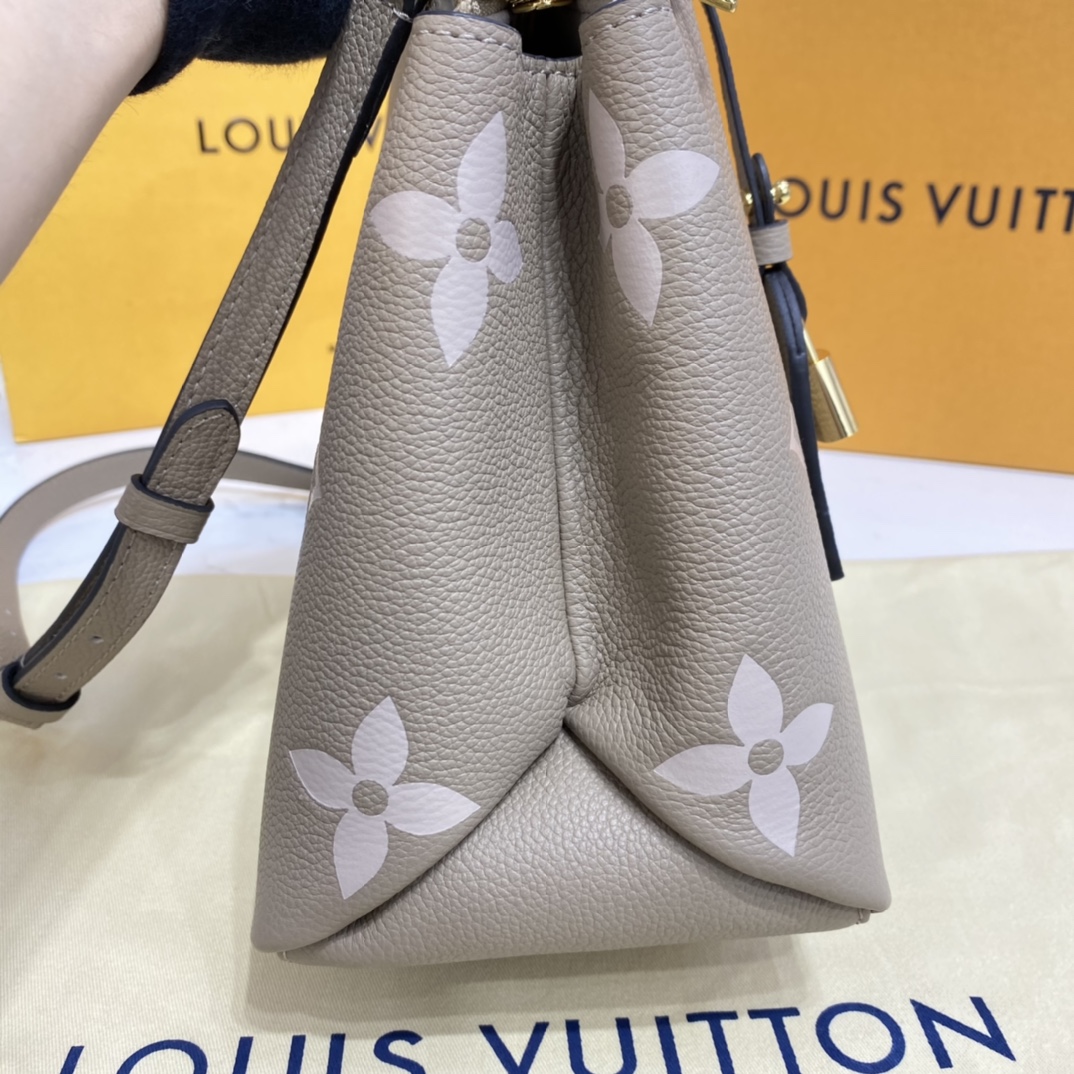 Louis Vuitton PETIT PALAIS Tote Bag Monogram Empreinte M58914 Dove/Cream